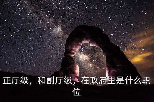 正廳級，和副廳級，在政府里是什么職位