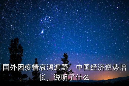 國外因疫情哀鴻遍野，中國經(jīng)濟(jì)逆勢增長，說明了什么