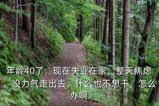 年齡40了，現(xiàn)在失業(yè)在家，整天焦慮，沒(méi)力氣走出去，什么也不想干，怎么辦啊