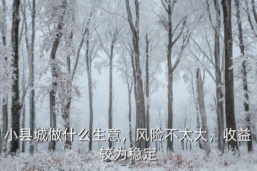 小縣城做什么生意，風(fēng)險(xiǎn)不太大，收益較為穩(wěn)定