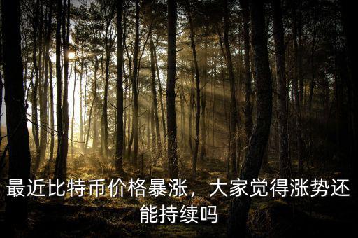 最近比特幣價(jià)格暴漲，大家覺(jué)得漲勢(shì)還能持續(xù)嗎