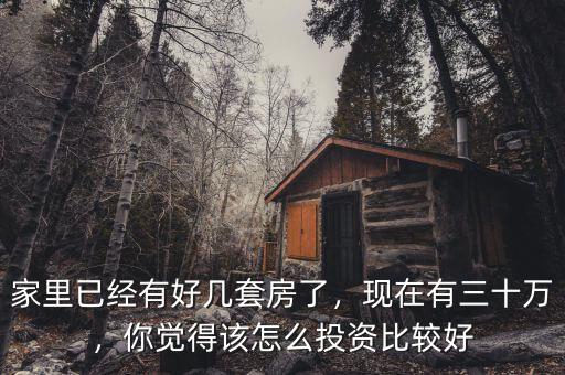 家里已經(jīng)有好幾套房了，現(xiàn)在有三十萬(wàn)，你覺(jué)得該怎么投資比較好