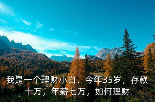 我是一個理財小白，今年35歲，存款十萬，年薪七萬，如何理財