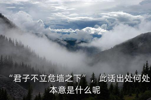 “君子不立危墻之下”，此話出處何處本意是什么呢
