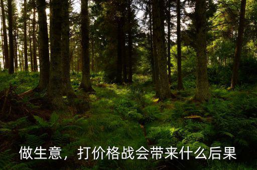 做生意，打價格戰(zhàn)會帶來什么后果