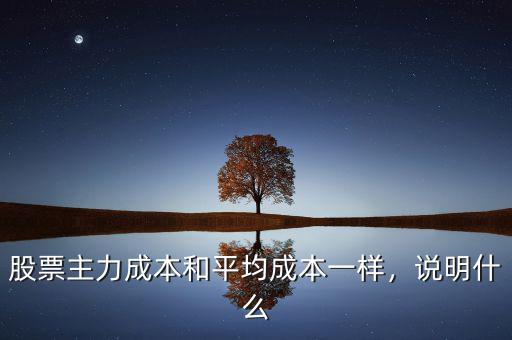 股票主力成本和平均成本一樣，說明什么