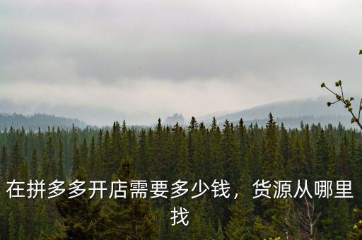 在拼多多開(kāi)店需要多少錢(qián)，貨源從哪里找