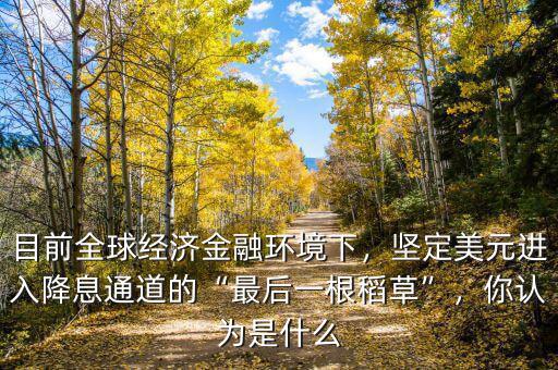 目前全球經(jīng)濟金融環(huán)境下，堅定美元進入降息通道的“最后一根稻草”，你認(rèn)為是什么