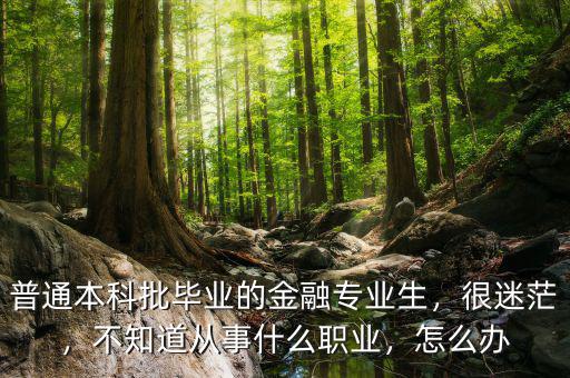 普通本科批畢業(yè)的金融專業(yè)生，很迷茫，不知道從事什么職業(yè)，怎么辦
