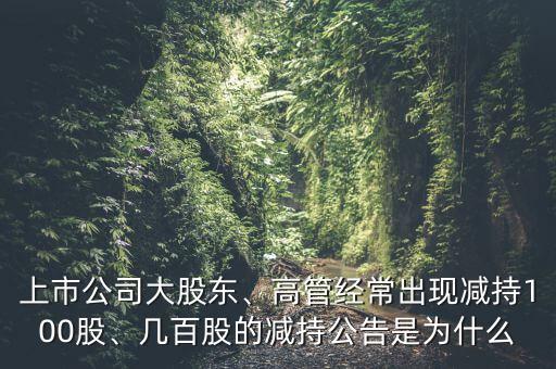 上市公司大股東、高管經(jīng)常出現(xiàn)減持100股、幾百股的減持公告是為什么