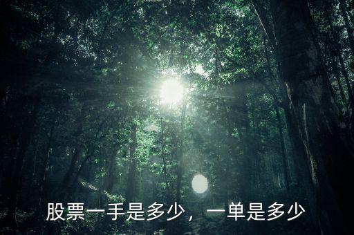 股票一手是多少，一單是多少