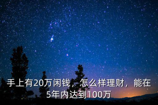 手上有20萬閑錢，怎么樣理財，能在5年內(nèi)達到100萬