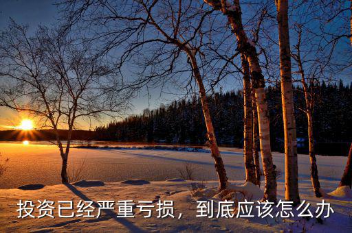 投資已經(jīng)嚴(yán)重虧損，到底應(yīng)該怎么辦