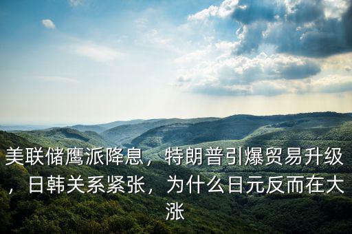美聯(lián)儲(chǔ)鷹派降息，特朗普引爆貿(mào)易升級(jí)，日韓關(guān)系緊張，為什么日元反而在大漲