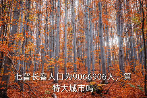 七普長(zhǎng)春人口為9066906人，算特大城市嗎