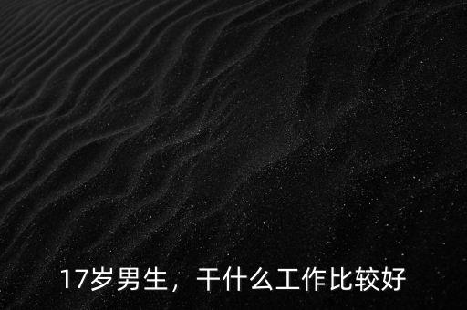 17歲男生，干什么工作比較好