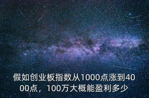 假如創(chuàng)業(yè)板指數從1000點漲到4000點，100萬大概能盈利多少