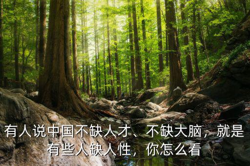 有人說中國不缺人才、不缺大腦，就是有些人缺人性，你怎么看