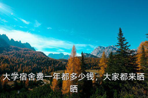 大學(xué)宿舍費(fèi)一年都多少錢，大家都來曬曬