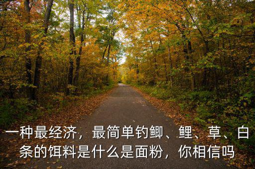 一種最經(jīng)濟(jì)，最簡(jiǎn)單釣鯽、鯉、草、白條的餌料是什么是面粉，你相信嗎
