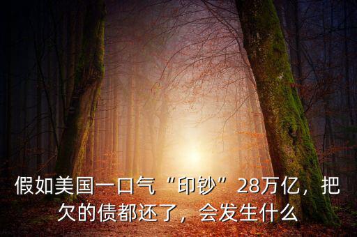 假如美國一口氣“印鈔”28萬億，把欠的債都還了，會(huì)發(fā)生什么