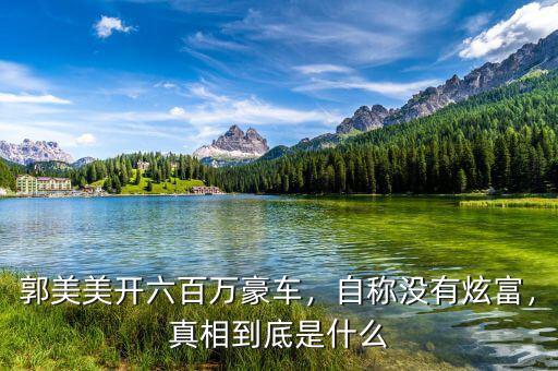 郭美美開(kāi)六百萬(wàn)豪車(chē)，自稱(chēng)沒(méi)有炫富，真相到底是什么