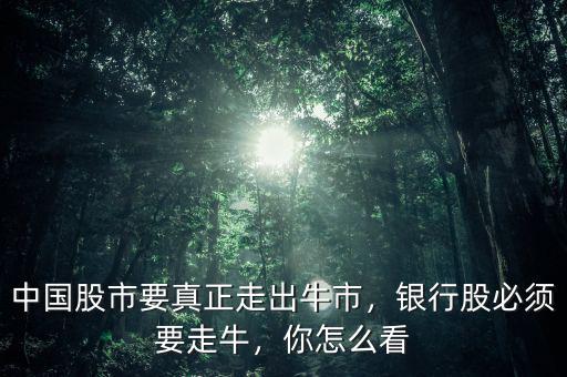 中國股市要真正走出牛市，銀行股必須要走牛，你怎么看