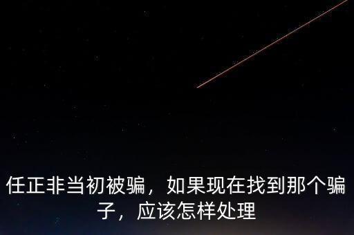 任正非當(dāng)初被騙，如果現(xiàn)在找到那個(gè)騙子，應(yīng)該怎樣處理