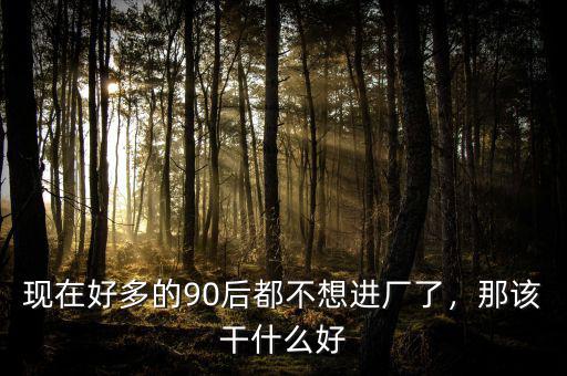 現(xiàn)在好多的90后都不想進(jìn)廠了，那該干什么好