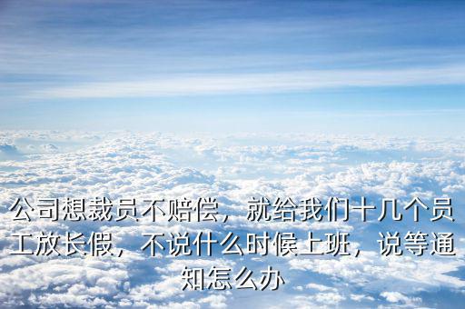 公司想裁員不賠償，就給我們十幾個員工放長假，不說什么時候上班，說等通知怎么辦