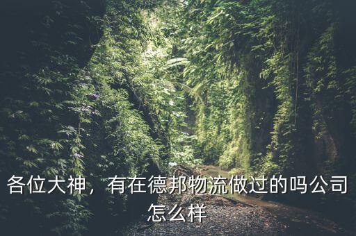 各位大神，有在德邦物流做過(guò)的嗎公司怎么樣