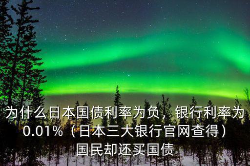 為什么日本國債利率為負，銀行利率為0.01%（日本三大銀行官網(wǎng)查得）國民卻還買國債