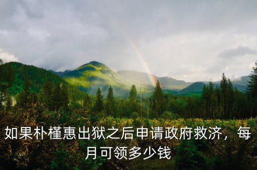如果樸槿惠出獄之后申請(qǐng)政府救濟(jì)，每月可領(lǐng)多少錢