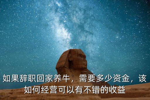 如果辭職回家養(yǎng)牛，需要多少資金，該如何經(jīng)營(yíng)可以有不錯(cuò)的收益