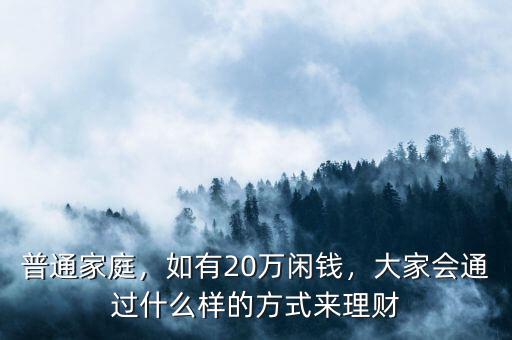 普通家庭，如有20萬閑錢，大家會(huì)通過什么樣的方式來理財(cái)