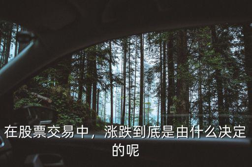 在股票交易中，漲跌到底是由什么決定的呢