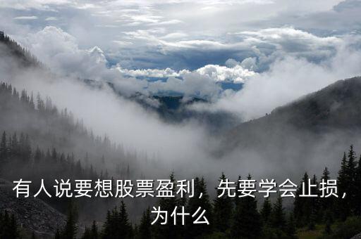 有人說要想股票盈利，先要學(xué)會止損，為什么