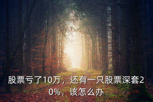 股票虧了10萬，還有一只股票深套20%，該怎么辦