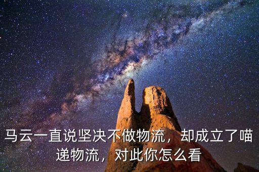 馬云一直說堅決不做物流，卻成立了喵遞物流，對此你怎么看