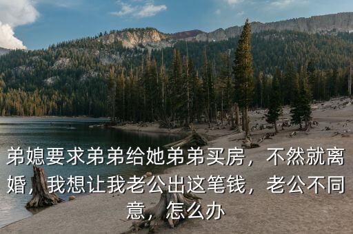 弟媳要求弟弟給她弟弟買房，不然就離婚，我想讓我老公出這筆錢，老公不同意，怎么辦