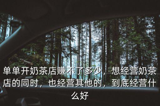 單單開奶茶店賺不了多少，想經(jīng)營(yíng)奶茶店的同時(shí)，也經(jīng)營(yíng)其他的，到底經(jīng)營(yíng)什么好