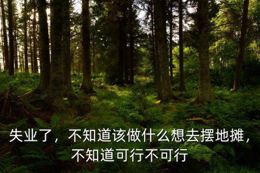 失業(yè)了，不知道該做什么想去擺地攤，不知道可行不可行