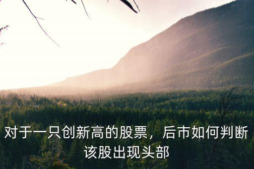 對(duì)于一只創(chuàng)新高的股票，后市如何判斷該股出現(xiàn)頭部