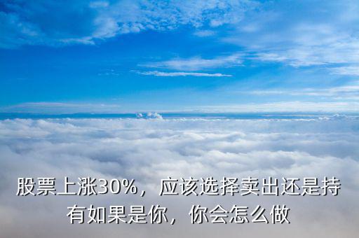 股票上漲30%，應(yīng)該選擇賣出還是持有如果是你，你會(huì)怎么做