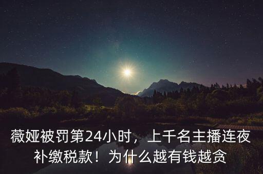 薇婭被罰第24小時，上千名主播連夜補繳稅款！為什么越有錢越貪