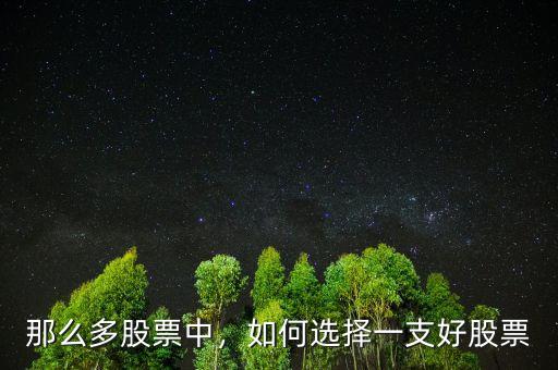 那么多股票中，如何選擇一支好股票