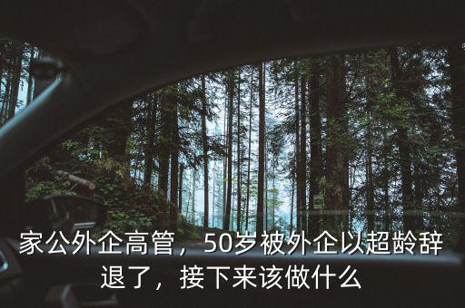 家公外企高管，50歲被外企以超齡辭退了，接下來該做什么