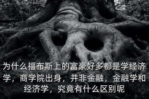 為什么福布斯上的富豪好多都是學(xué)經(jīng)濟(jì)學(xué)，商學(xué)院出身，并非金融，金融學(xué)和經(jīng)濟(jì)學(xué)，究竟有什么區(qū)別呢