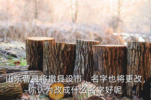 山東曹縣將撤縣設(shè)市，名字也將更改，你認(rèn)為改成什么名字好呢