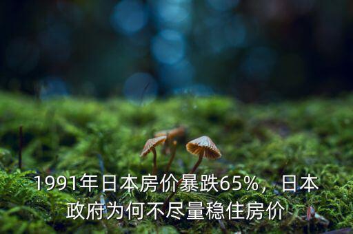 1991年日本房?jī)r(jià)暴跌65%，日本政府為何不盡量穩(wěn)住房?jī)r(jià)
